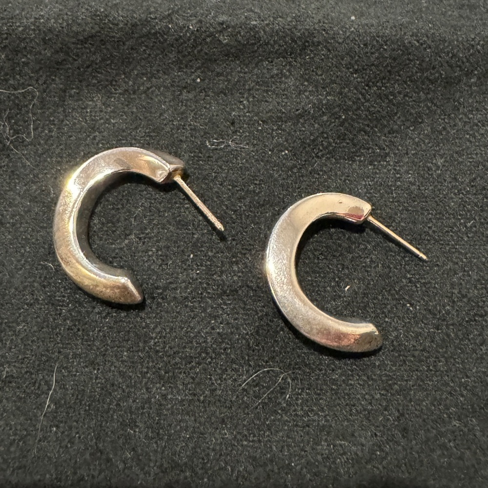 Vintage TIFFANY & CO. Sterling Silver 925 Small Twist Hoop Earrings